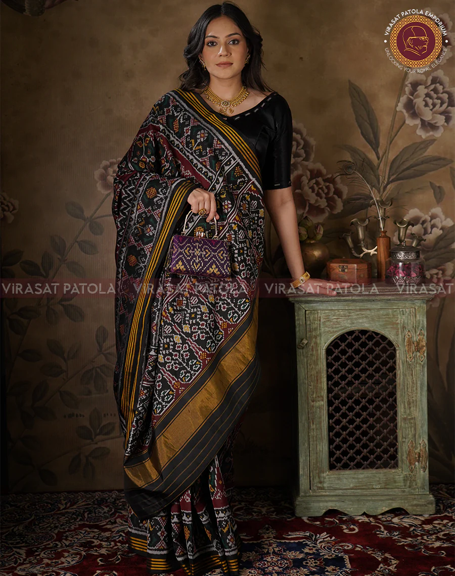 Patola black saree